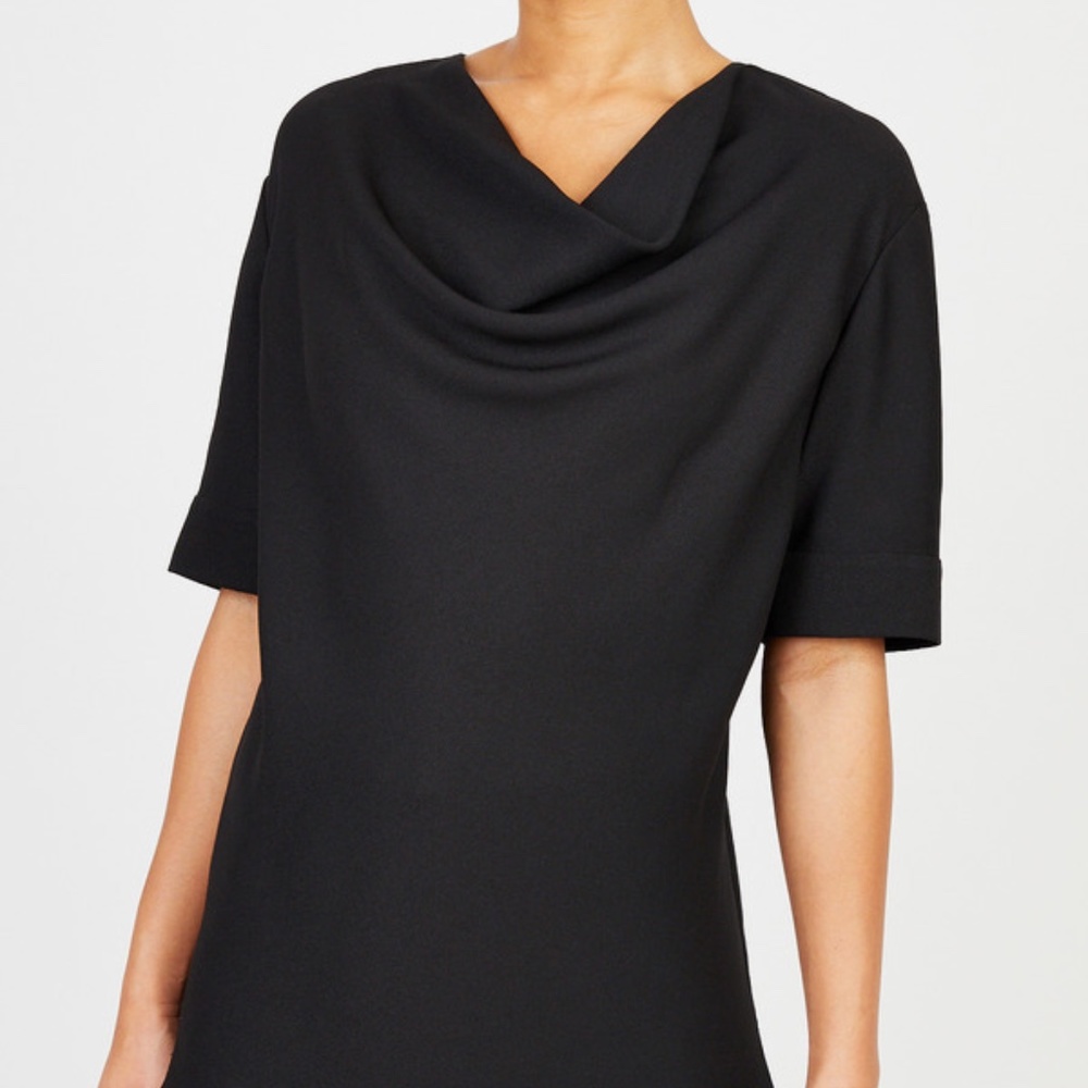H Halston Black Cowl Neck Blouse